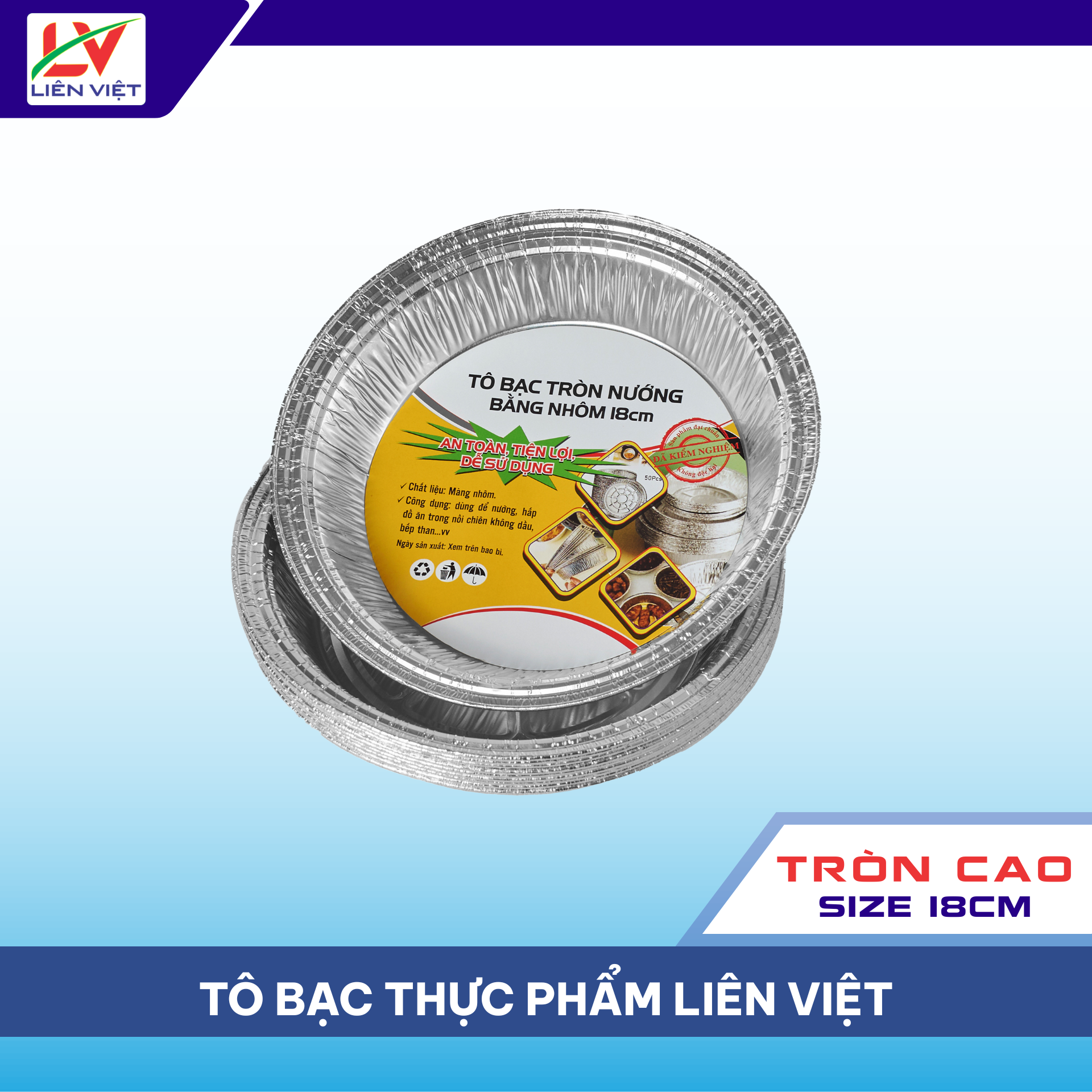 Tô Bạc Tròn Cao Size 18cm